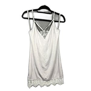 EGI Luxury Modal Women's Lace-Trimmed Full Slips Chemise Sexy Coquette SZ L:NWOT